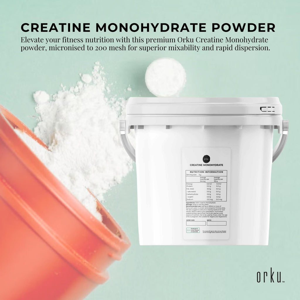 Orku 3Kg Creatine Monohydrate Powder Tub – 200 Mesh Micronised | 99.9% Purity-1
