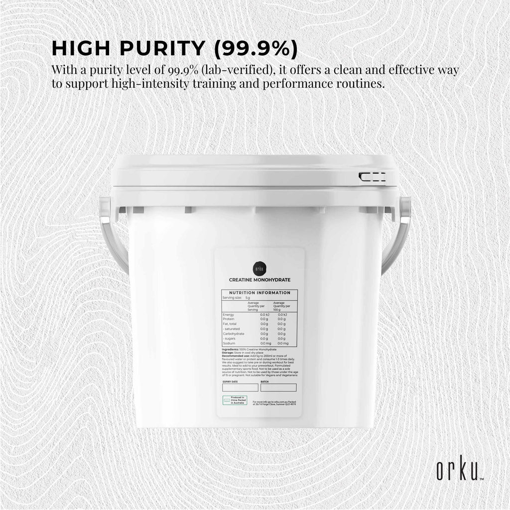 Orku 3Kg Creatine Monohydrate Powder Tub – 200 Mesh Micronised | 99.9% Purity-2