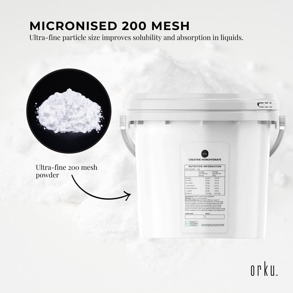 Orku 3Kg Creatine Monohydrate Powder Tub – 200 Mesh Micronised | 99.9% Purity-3