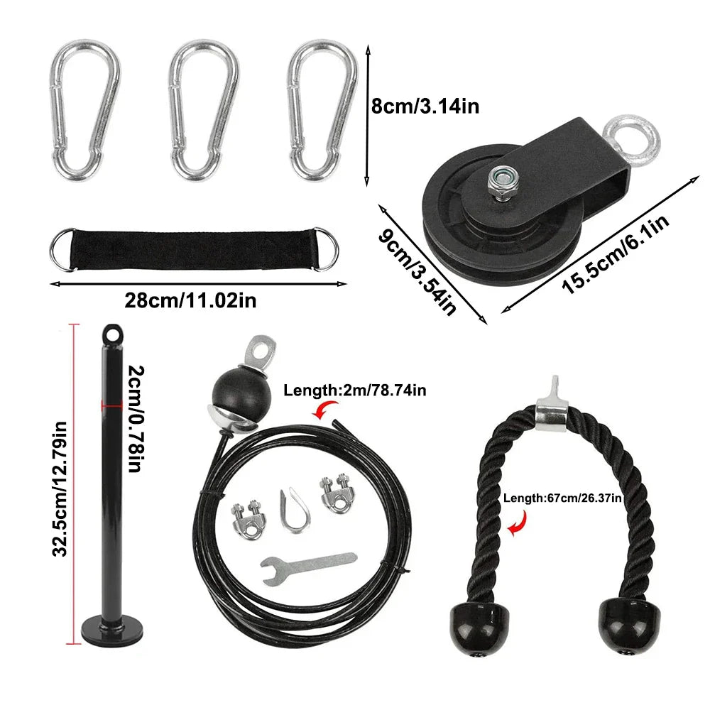 NNEOBA Pulley Cable System Pull Down Lift Attachment Black