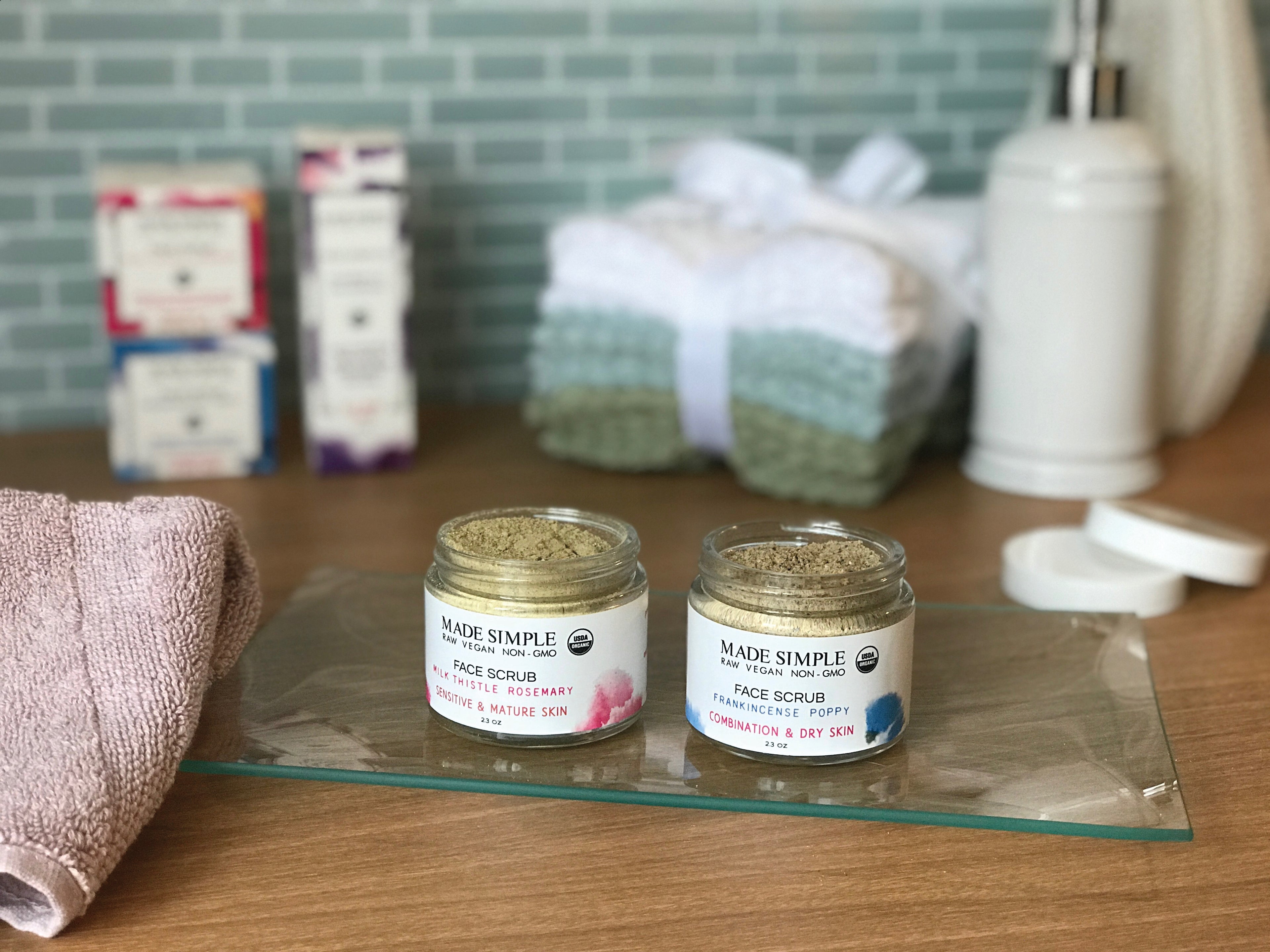 Frankincense Poppy Seed Face Scrub for Combination/Dry Skin - Certified Organic, Vegan &amp; Cruelty-free
