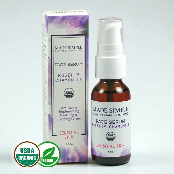 Rosehip Chamomile Face Serum for Sensitive Skin - Certified Organic, Vegan & Cruelty-free-0